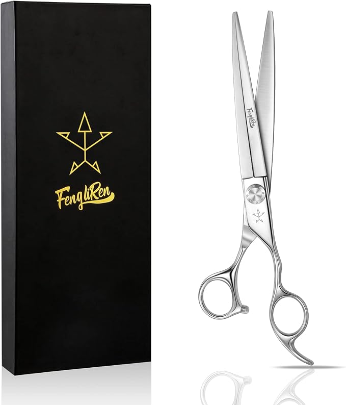 High-end Professional Dog Grooming Scissors Pet Grooming Shears 7.5 Inches Extremely Very Sharp Made Of Advanced Stainless Steel Alloy By Hand For Dog Cat And Horse Breeder