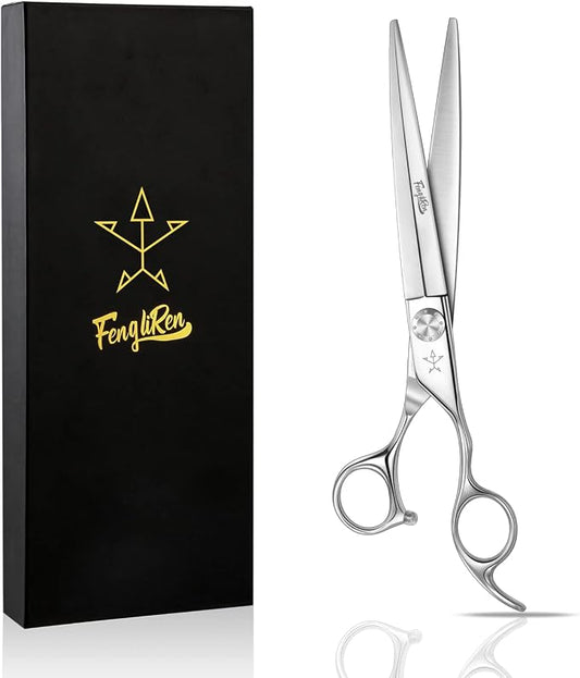 High-end Professional Dog Grooming Scissors Pet Grooming Shears 7.5 Inches Extremely Very Sharp Made Of Advanced Stainless Steel Alloy By Hand For Dog Cat And Horse Breeder