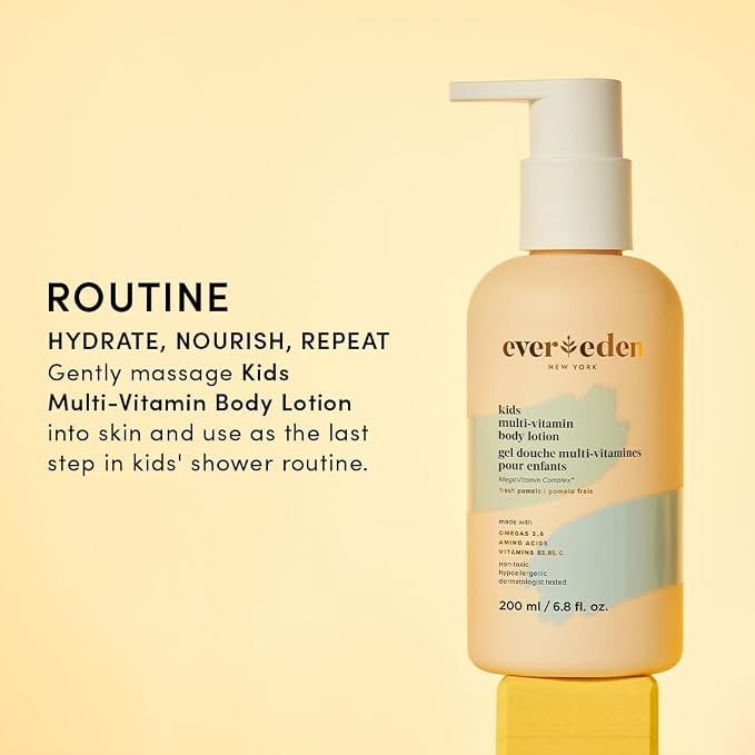 Evereden Kids Travel Essentials Set: Clean & Vegan 5-Piece Skin Care Set for Kids | Body Wash, Lotion, Face Wash, Cream, 2-in-1 Shampoo & Conditioner | TSA-approved | Travel Size Toiletries