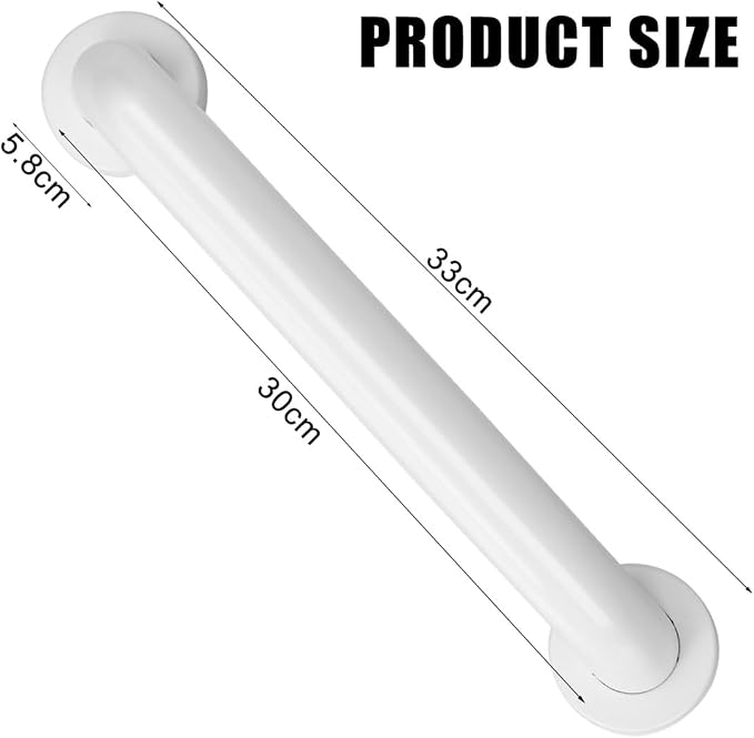 Shower Handles for Elderly Handicap Grab Bar Shower Handrails Bathroom Safety Hand Rail Support for Seniors Toilet Assist 12 Inch