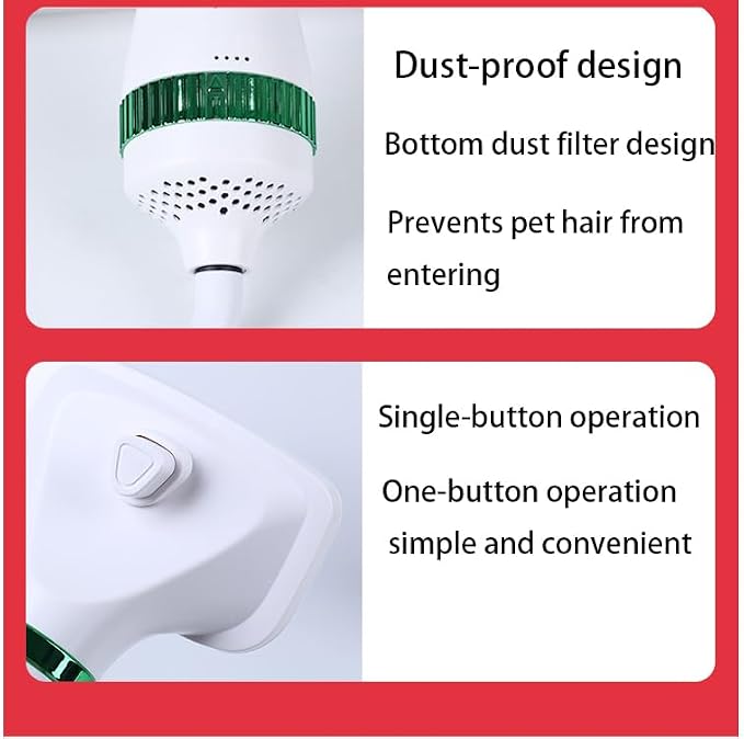 Pet Hair Dryer, 2-in-1 Dog Dryer, 300W Quiet Grooming Hair Dryer, Includes Comb Brush, Adjustable Temperature, Suitable for Small Dogs and Cats
