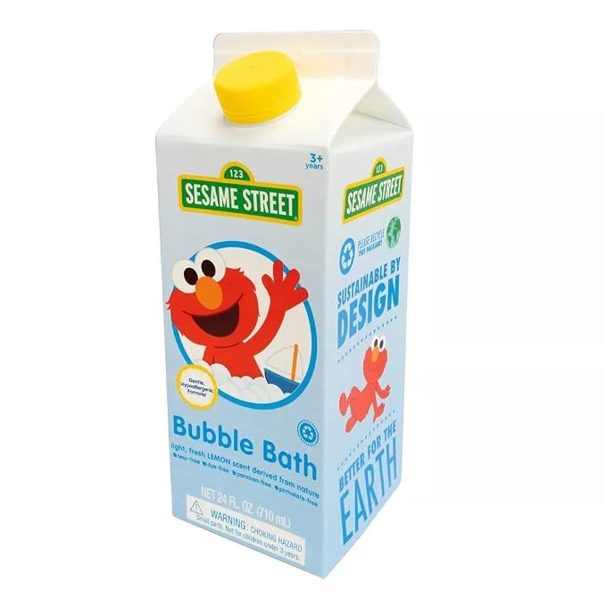 Sesame Street Bubble Bath | Light Lemon Scent | Tear Free | Dye, Paraben, & Phthalate Free | Hypoallergenic | 24 oz (710 ml)