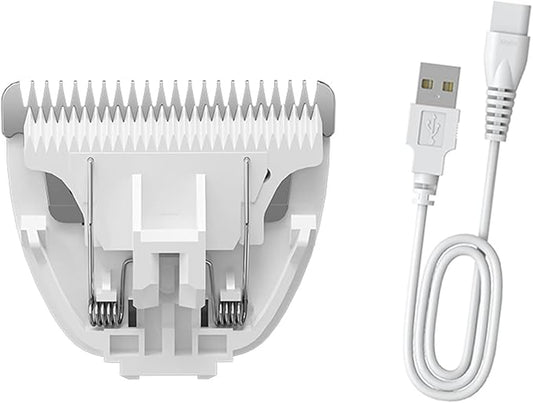 Replaceable Charging Cable&Standard Size Ceramic Blade Set,Pet Dog Hair Clipper Cat Trimmer Used Blade
