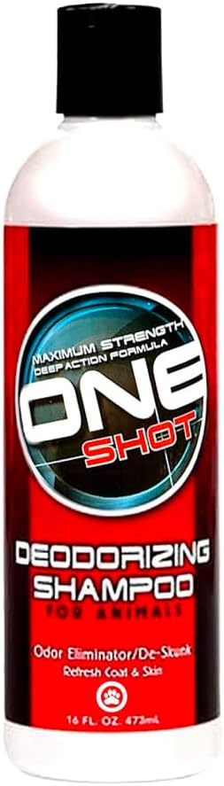 Best Shot One Shot Deodorizing Shampoo, Coat and Skincare Product for Dogs, Cats, and Horses, Eliminates Foul Odors, De-Skunk, Ready-to-Use, 16 Oz.