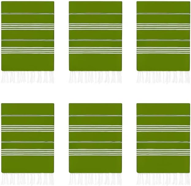 HAVLULAND Turkish Beach Towels, Set of 12, Oversized 72"x40" - Army Green | Soft Hammam Peshtemal, Sand Free, Quick-Dry, Absorbent Bath Towel | Lightweight & Compact for Travel, Pool, Gym, Spa