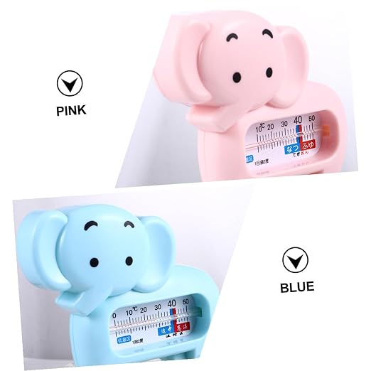 LIFKOME 2pcs Cartoon Elephant Bath Thermometer for Accurate Water Measurement and Safe for Bathing and Colors