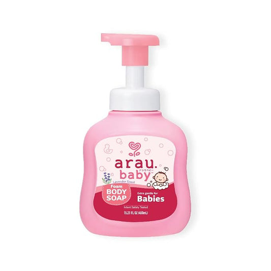 Arau Baby Foam Body Soap Lavender Scent, Natural Plant Based Baby Wash, No Artificial Fragrance or Additives, Gentle for Baby’s Sensitive Skin, Nourishing and Easy Rinse (15.21 Fl Oz)