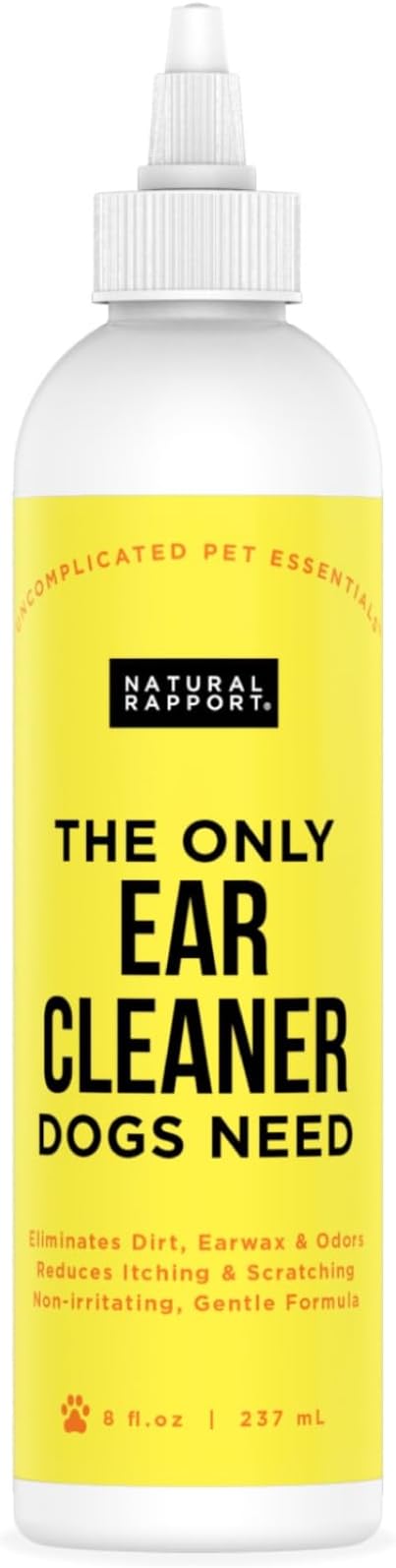 Natural Rapport Dog Ear Cleaning Drops - The Only Ear Cleaner Dogs Need - Ear Cleaner Solution for Cleaning Out Wax, Dirt, and Contaminants (Drops, 8 Oz.)
