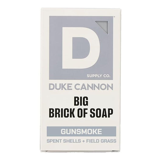 Duke Cannon Supply Co. Extra Large Bar Soap - Men's Natural Bar Soap with a Masculine Scent - Spent Shells + Field Grass - Body Soap for Men - All Skin Types - Big Brick of Soap - Gun Smoke (10 oz)