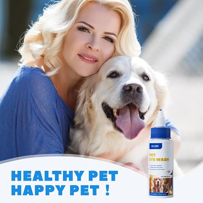 Tear Stain Remover & Eye Cleaner for Dogs & Cats – Hyaluronic Acid, Vitamin B6 & Green Tea Extract, Soothes Dry, Red & Itchy Eyes, Gentle Daily Eye Care