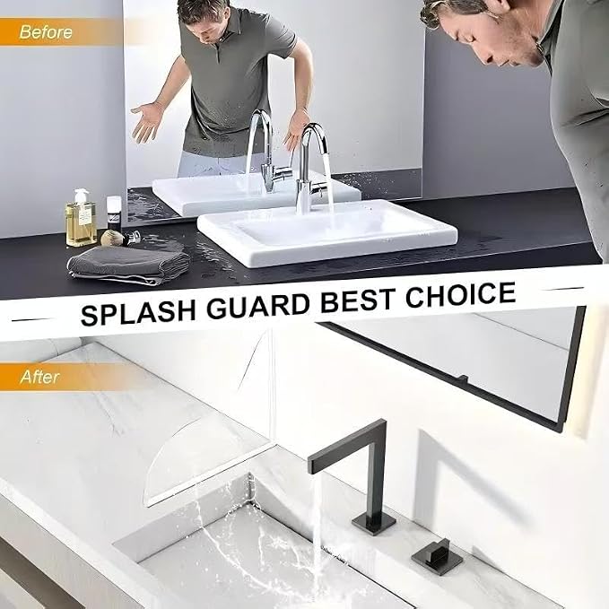 2 Pack Large Shower Splash Guards for Bathtub, Upgraded 8.6 x 7.6 Inch Corner Water Blockers, Waterproof Bath Accessories to Prevent Splashing, Multi-Use for Bathtubs, Sinks & Washbasins