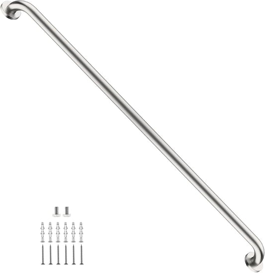 48 Inch Stainless Steel Shower Grab Bar, ZUEXT Brushed Nickel Shower Handle, Bathroom Balance Bar, Safety Hand Rail Support Bar for Handicap Elderly Injury, Senior Assist Bath Tub Wall Concealed Mount