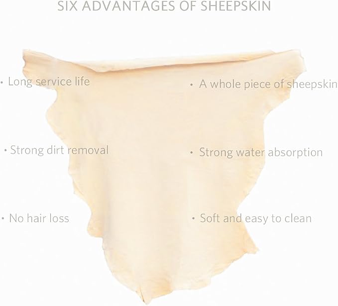 Chamois Drying Cloth Car Drying Towel Real Leather Super Absorbent Fast Drying Natural Chamois Car Wash Cloth Accessory (17.7" x 23.6")