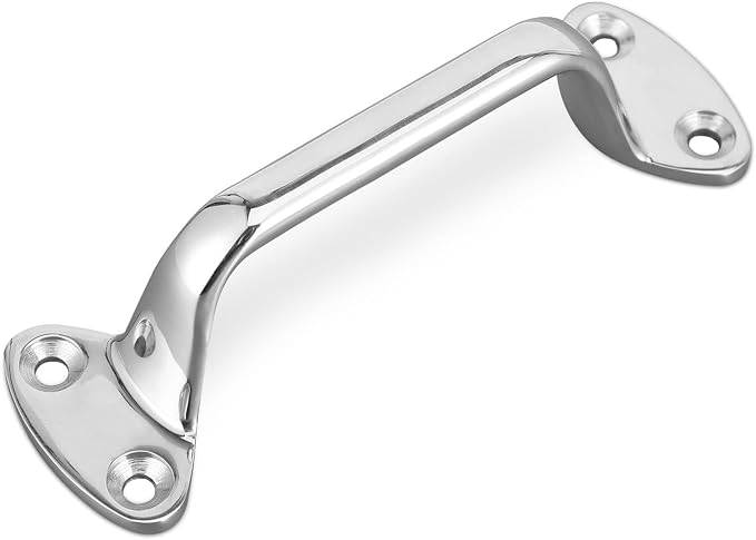Bath Grab Bar, 6in Shower Grab Bar Stainless Steel Bathroom Handles Stairway Handrail Balance Bar Boat Yacht Handle Pull Shower Handle Safety Bar for Grab Bars Senior, Elderly, Handicap (2Pcs)