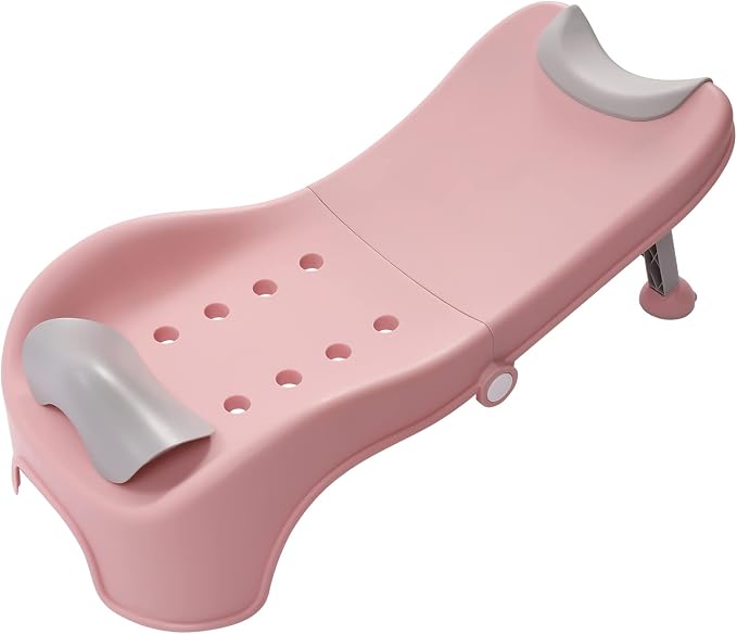 CNCEST Adjustable Children Shampoo Chair,Toddler Shampoo Chair Bather for 0-5 Years Old,Kids Hair Washing Bath Seat,Children Head Hair Rinser Salon Chair 50kg/110.23lbs Max Load (Pink) (Pink)