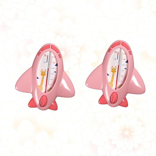 2pcs Bathing Water Thermometer for Newborns, Adorable Rose-Colored Water Temperature Sensor for Tub, Waterproof Bath Temperature Gauge for Safety