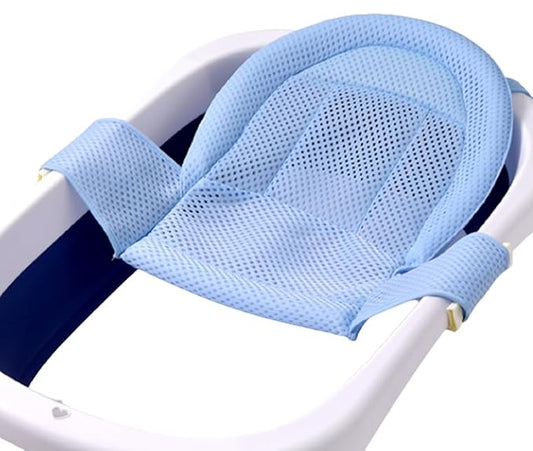 Adjustable Baby Bath Support Mesh Sling Non-Slip Infant Bathtub Shower Net Breathable Newborn Bath Cushion Pad Quick Drying Bathing Sling for Toddler Aged 0-3 (No Bathtub)