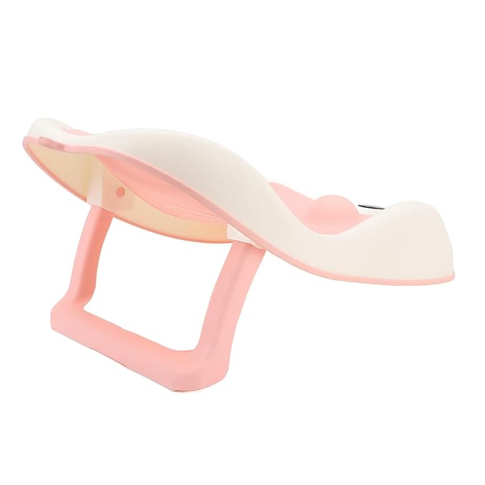 Asixxsix Baby Bath Support, Smart Temperature Sensing Non Slip Baby Bath Seat, Foldable Newborn Bathtub with Thermometer for Newborns Infants Toddlers (Pink)