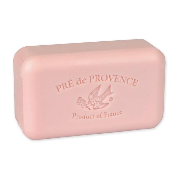 Pre de Provence Artisanal Soap Bar, Natural French Skincare, Enriched with Organic Shea Butter, Quad Milled for Rich, Smooth & Moisturizing Lather, Peony, 5.3 Ounce