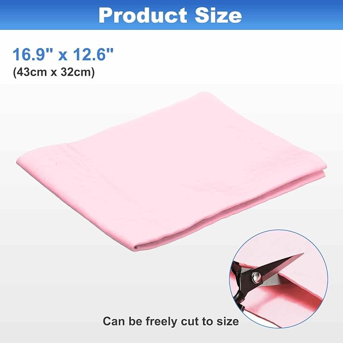 HARFINGTON Car Premium Shammy Cloth 16.9" x 12.6" PVA Chamois Wash Drying Towel Ultra Absorbent No Scratches in Bags for Cars Motorcycles Mirrors Glass Countertops Phone Laptop, Pink