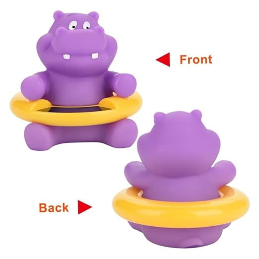 Baby Bath Thermometer Cute Hippo Bathtub Digital Thermometer Floating Toy Purple