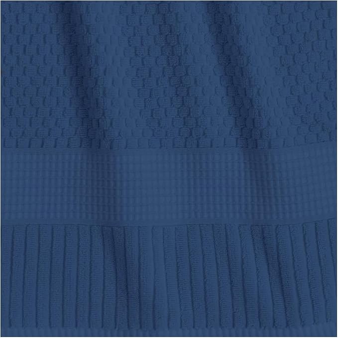 NY Loft 100% Cotton 2 Pack Bath Sheet Towel Set | Super Soft & Absorbent Quick-Dry Oversize Bath Towels |Textured and Durable Cotton | Navy Blue