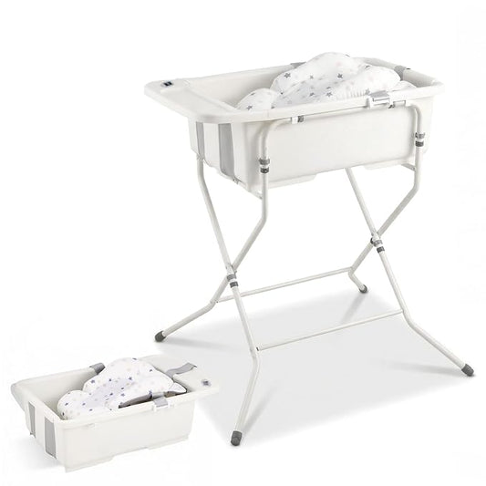 Baby Bathtub with Stand,Collapsible Infant Bath Tub Small