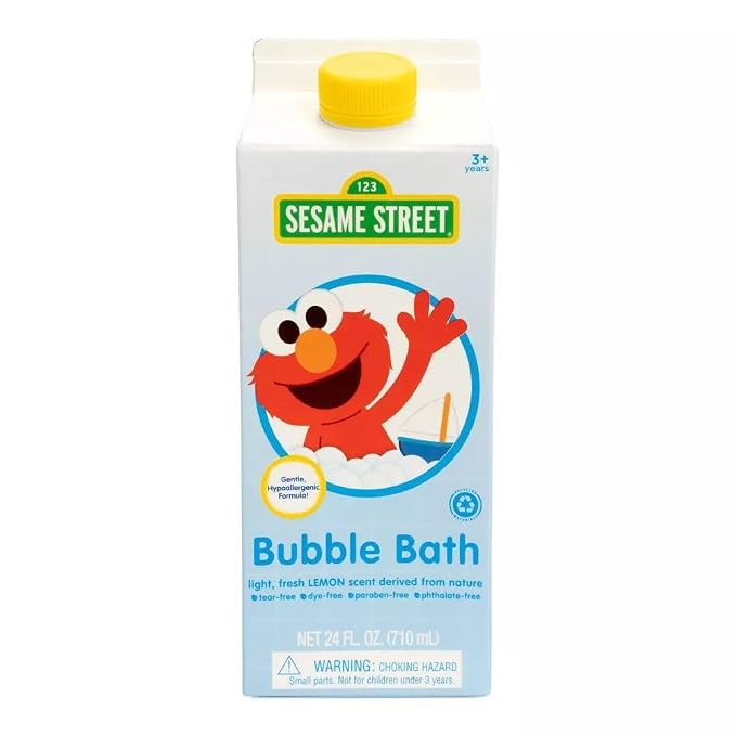 Sesame Street Bubble Bath | Light Lemon Scent | Tear Free | Dye, Paraben, & Phthalate Free | Hypoallergenic | 24 oz (710 ml)