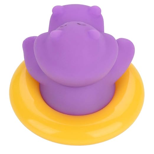 Baby Bath Thermometer, Floating LED Display Infant Thermometer, Safety Water Temperature Monitor with Auto Sensor for Newborn Toddler Bath Time (Purple Hippopotamus)