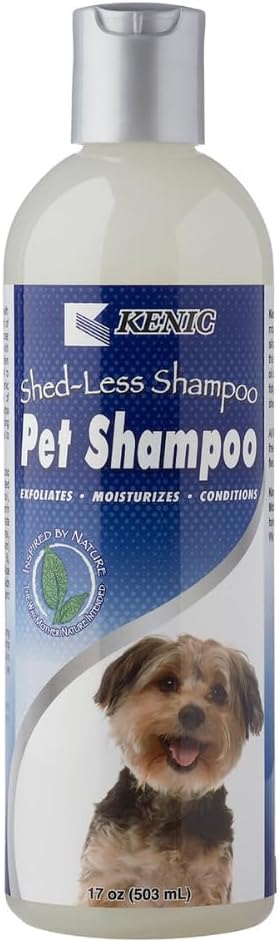 Kenic De-Shedding Dog Shampoo – Reduces Shedding with Omega-3, Omega-6, Vitamin E & B5, Gentle Conditioning Coat-Care Formula, Made in USA