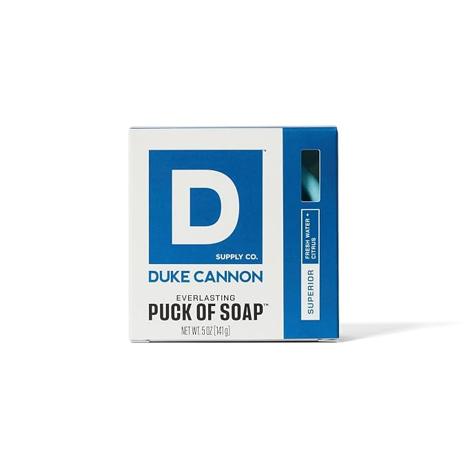 Duke Cannon Supply Co. Bar Soap Puck - Men's Rounded Bar Soap With Masculine Scents - Hydrating & Cleansing -Disc-Shaped Mens Soap - All Skin Types - Superior (5 oz)
