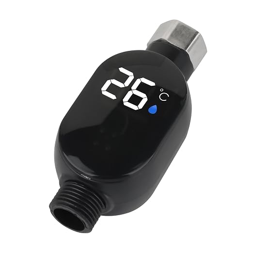 Shower Thermometer,Smart Instant Read Bath Water Thermometer | No battery required,Water flow temperature auto display