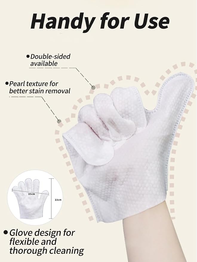 Pet Grooming Glove Wipes(Individually Wrap), Disposable Cleaning Gloves for Dog Bath, Unscented, Deodorant Bath Gloves, No-Rinse, Extra Large, Thickened Wipes for Dog Cat Daily Care, Traveling (6pcs)