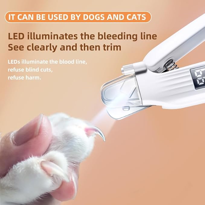TMoMT Quiet Dog Nail Grinder with LED Light, 2-in-1 Electric Pet Nail Clipper and Trimmer File, Low Noise Painless Paws Grooming Tool for Small to Medium Dogs and Cats | Super silent, low vibration trimmer for kittens & indoor cats. Professional gentle...