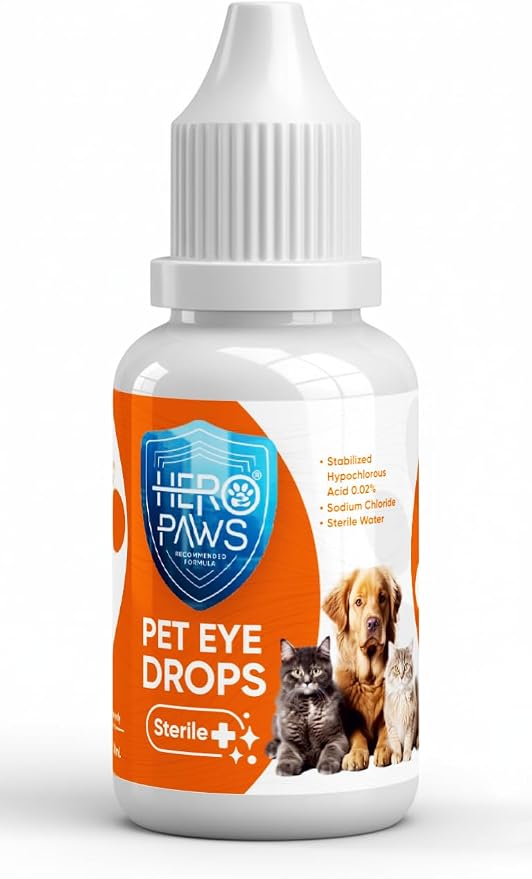 Dog Eye Drops – Vet Recommended Pet Eye Drops to Clean and Soothe Eye Infections, Allergies, Dry & Pink Eyes, Tear Stain Remover for Dogs, Cats, Horses & Birds (30 ml)