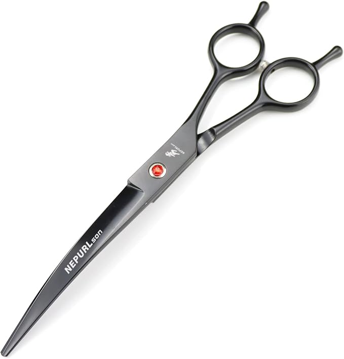 7.0-Inch Dog Grooming Scissors Set Pet Grooming Kit Fishbone Teeth Thinning Shears with Forceps Hairdressing Hair Styling Tool 5 Piece (Black)
