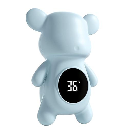 Naroote Baby Bath Thermometer Safe Cartoon Toy for Infants and Toddlers, Accurate Water Temperature Measurement for Bath Time Fun, ABS Material (Blue Bear)