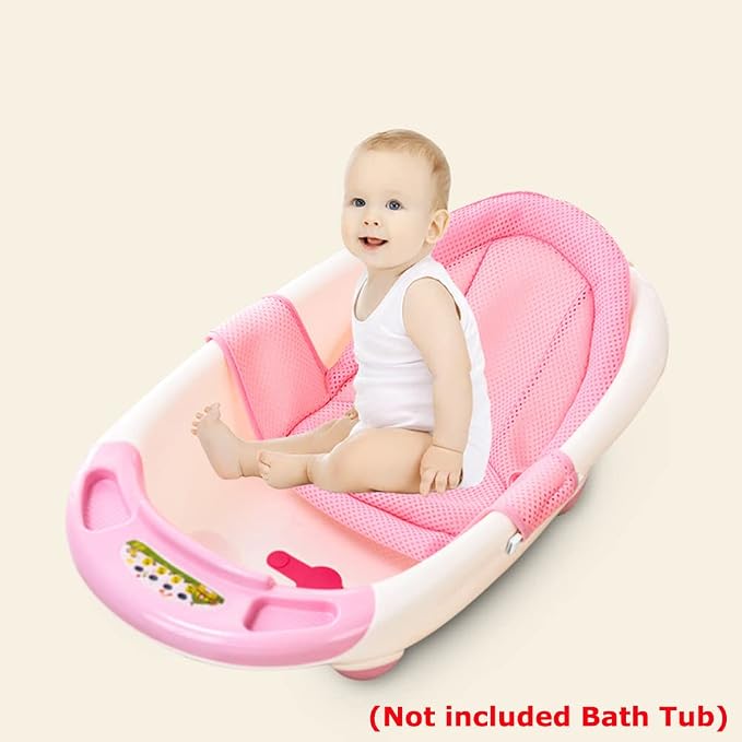 Baby Bath Support Mesh Pad Universal Bath Seat Net Soft Bathing Cushion Pad Mat Non-Slip Bath Seat Cushion Newborn Bath Tub Net Bath Floating Mesh Cushion for Baby Infant 0-3 Years Old (NO Bathtub)