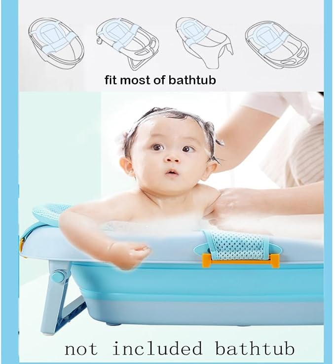 Haozaikeji Baby Bath Seat Support Net Infant Bathtub Mesh Cushion Newborn Baby Shower Lie Seat Toddler Bathing Breathable Mat Shower Pad for 0-3 Years
