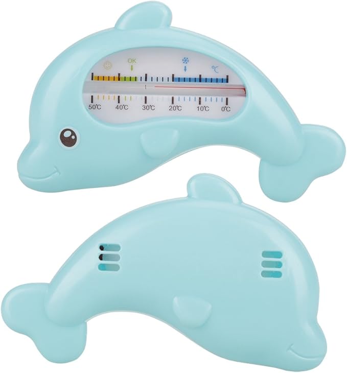 Bath Water Thermometer - Cute Dolphin Design for Safe Bathing Blue