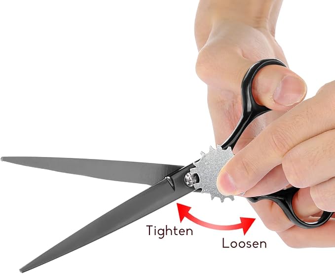 7.0-Inch Dog Grooming Scissors Set Pet Grooming Kit Fishbone Teeth Thinning Shears with Forceps Hairdressing Hair Styling Tool 5 Piece (Black)