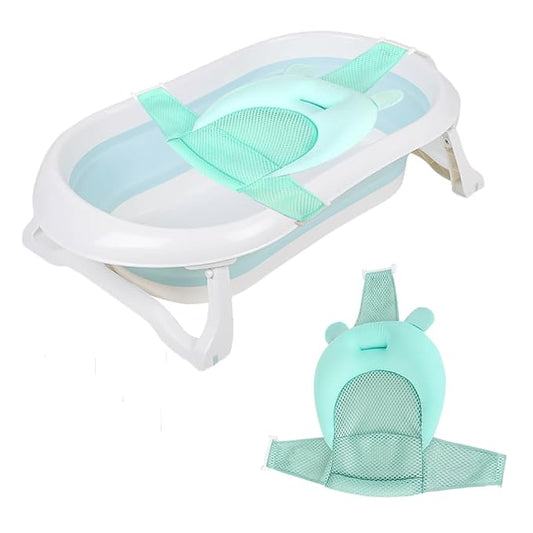 Baby Flotation Bath Cushion Infant Bath Seat Support Net Newborn Bathtub Mesh Pad with Pillow Baby Shower Lie Seat Toddler Bathing Shower Breathable Mat for 0-24 Months