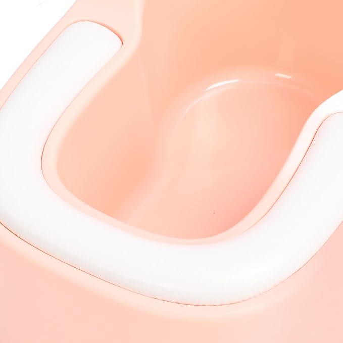 Ergonomic Baby Washing Basin for Toddlers with Soft PVC Cushion, Plastic Baby Washing Basin for Bathing and Buttocks (Pink)