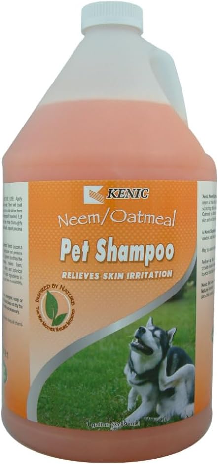 Kenic Neem Oatmeal Conditioning Dog & Cat Shampoo, Calming Relief for Itchy Skin with Natural Flea & Tick Support, Moisturizing Botanical Blend, Made in USA
