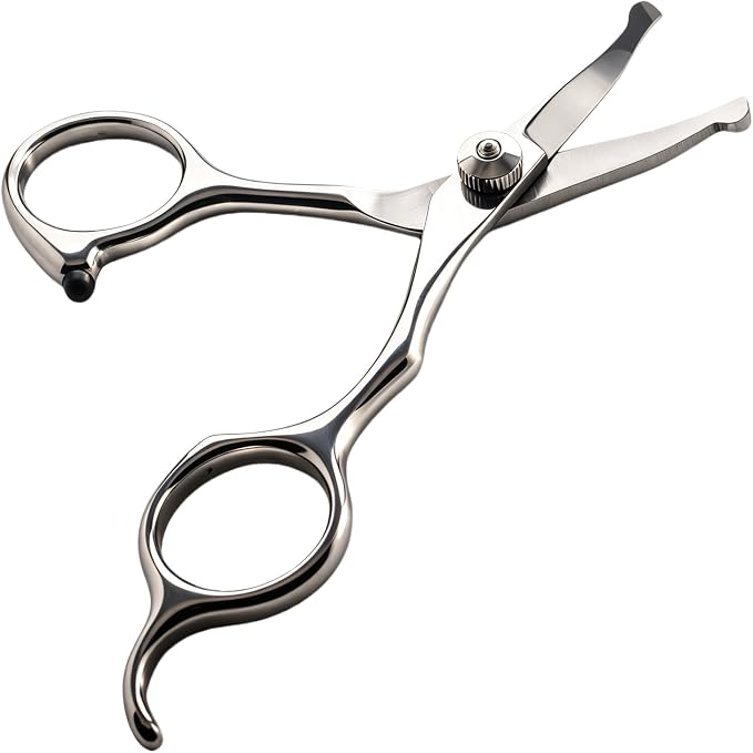 5 inch Curved Dog Grooming Scissors,5" Curved Pet Grooming Scissors with round tips for pets face and paw grooming