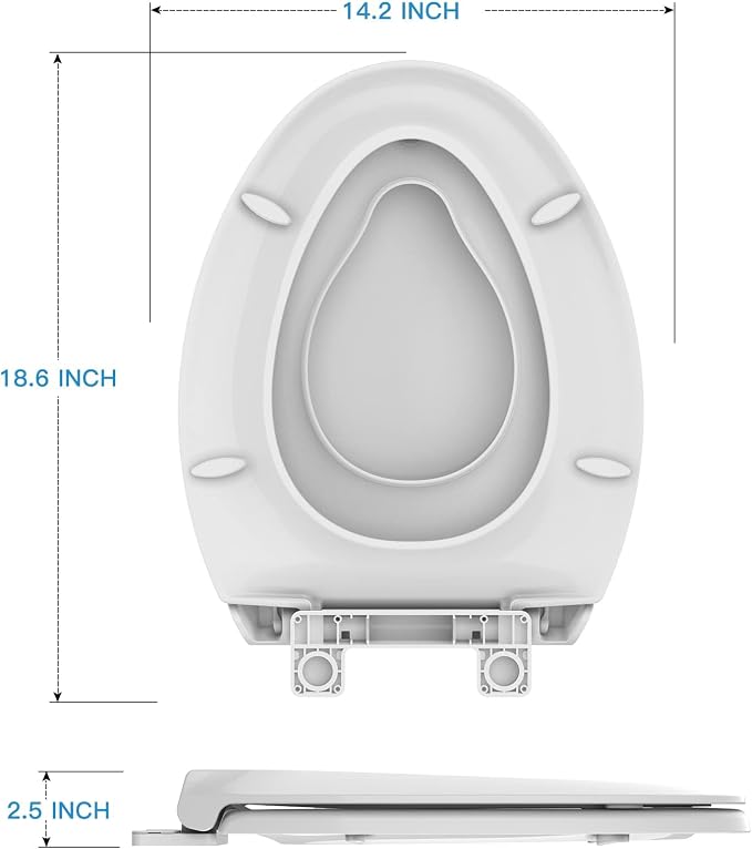 Toilet Seat With Toddler Seat,PP Material Family Toilet Seat Cover with Adult and Toddler Seat, Soft Close Design, Easy to Clean, Safe for Home Kids Potty Training
