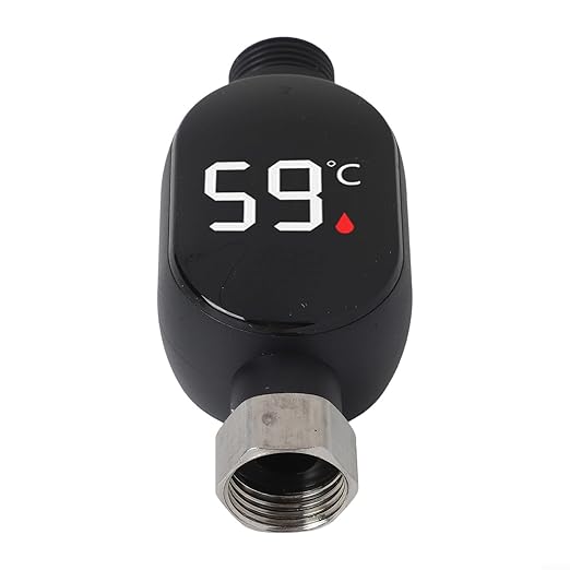 Shower Thermometer - Digital Celsius Display, Color-Coded Temperature Indicator, 304 Stainless Steel & PC Material, 0-99°C Range - Baby Bath, Bathroom Household Bathing Use(B)