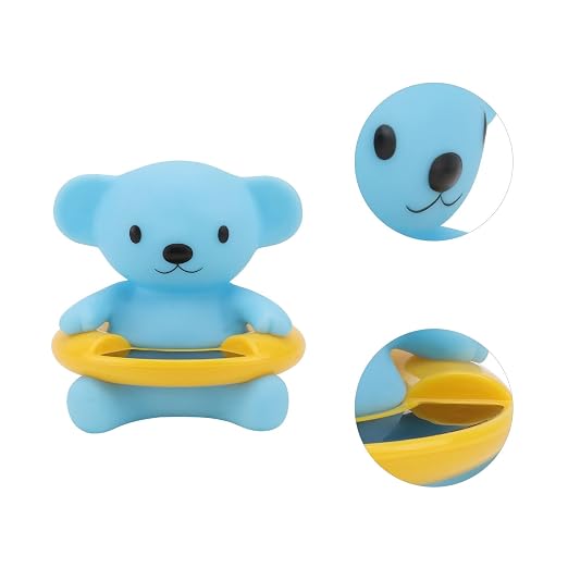 SUPVOX Bear Shaped Bath Thermometer for Babies, Lovely Water Temperature Gauge, Sky-Blue Shower Water Thermometer, Safe Bathing Temperature Tester for Bathtub