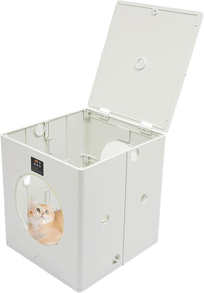 88L Pet Dryer Box 800W Folding Cat Dryer Automatic Pet Hair Dryer Box with 3 Speed Settings & 360° Air Flow Quiet Dog Dryer Box for Cats and Small Dogs