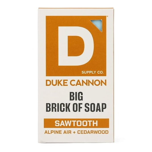 Duke Cannon Supply Co. Extra Large Bar Soap - Men's Natural Bar Soap with Masculine Scents - Made in the USA with Domestic & Globally Sourced Materials - All Skin Types - Big Brick - Sawtooth,10 oz